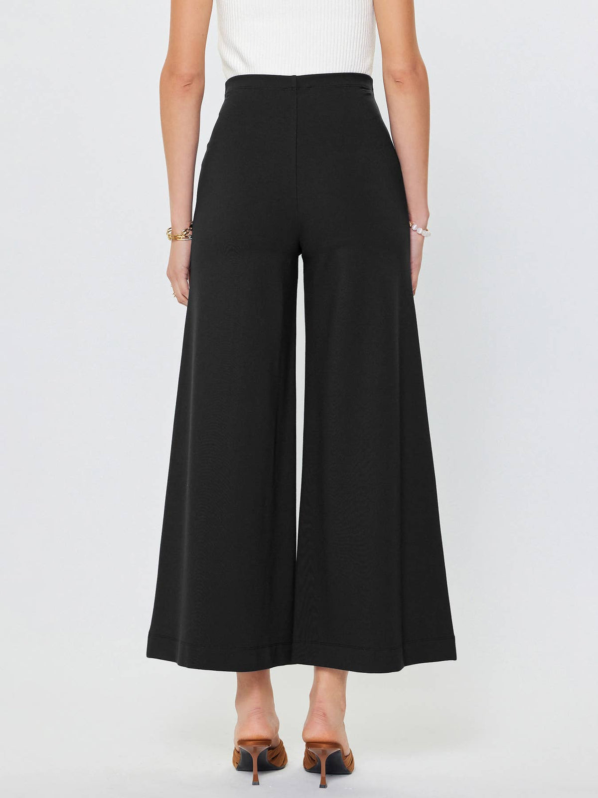 Ponte Flared Pintucked Pants