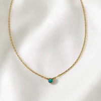 Sorrento Turquoise Solitaire Necklace Gold Filled