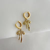 Bow Ribbon Huggie Hoops Gold Filled Earrings