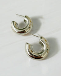 Ellie Chunky Tube Hoops Earrings Gold Filled Silver
