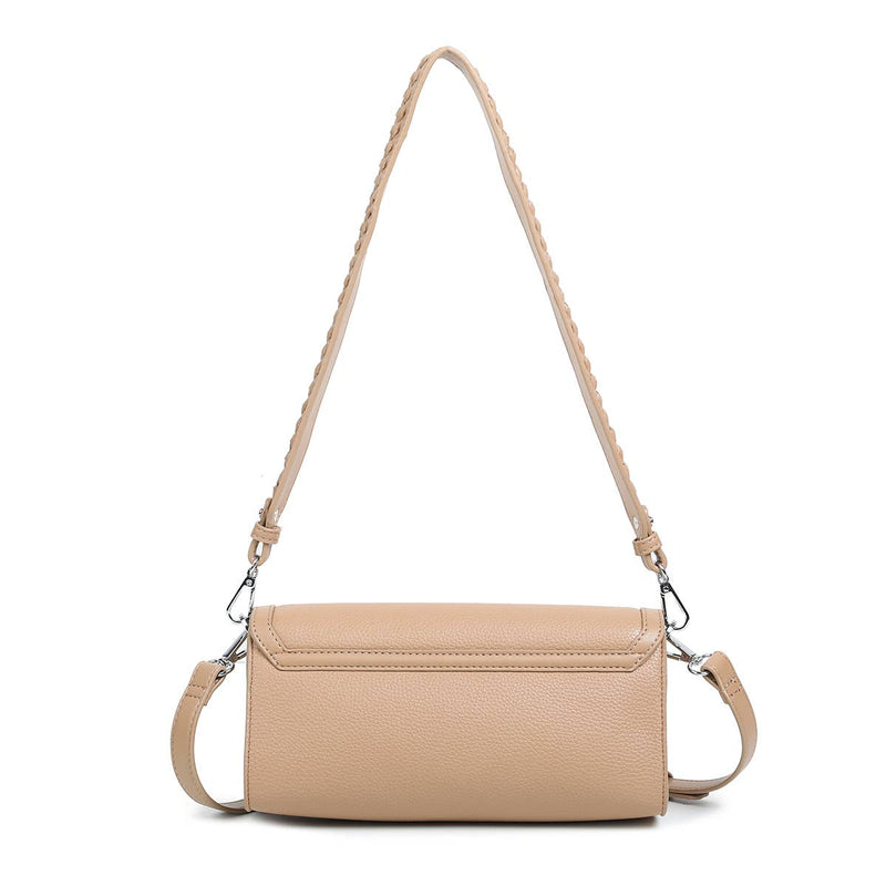 Krista - Recycled Vegan Shoulder Bag  - Latte Pebbled
