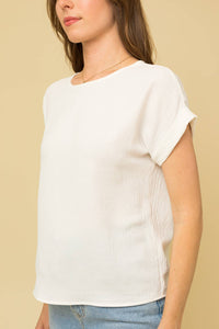 Short Roll-up Sleeve Top