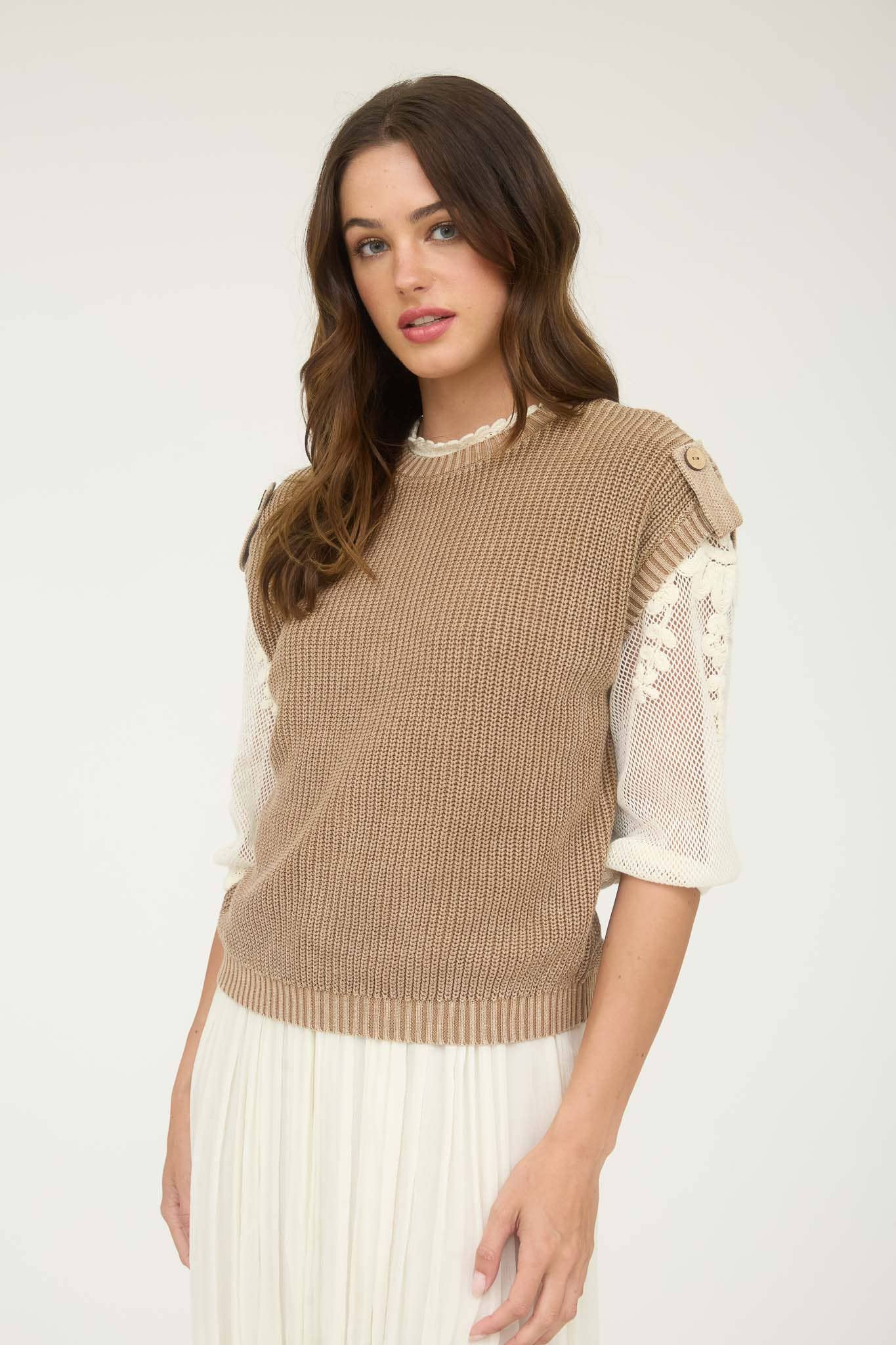 Washed Knit Pullover Sweater
