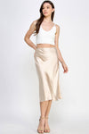 SATIN MIDI SKIRT