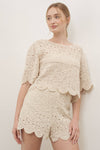 CROCHET LACE TOP WITH SCALLOP HEM