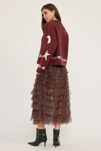 Cozy Pattern Zip Sweater Jacket