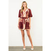 Puff Sleeve Button Front Tie Waist Dress