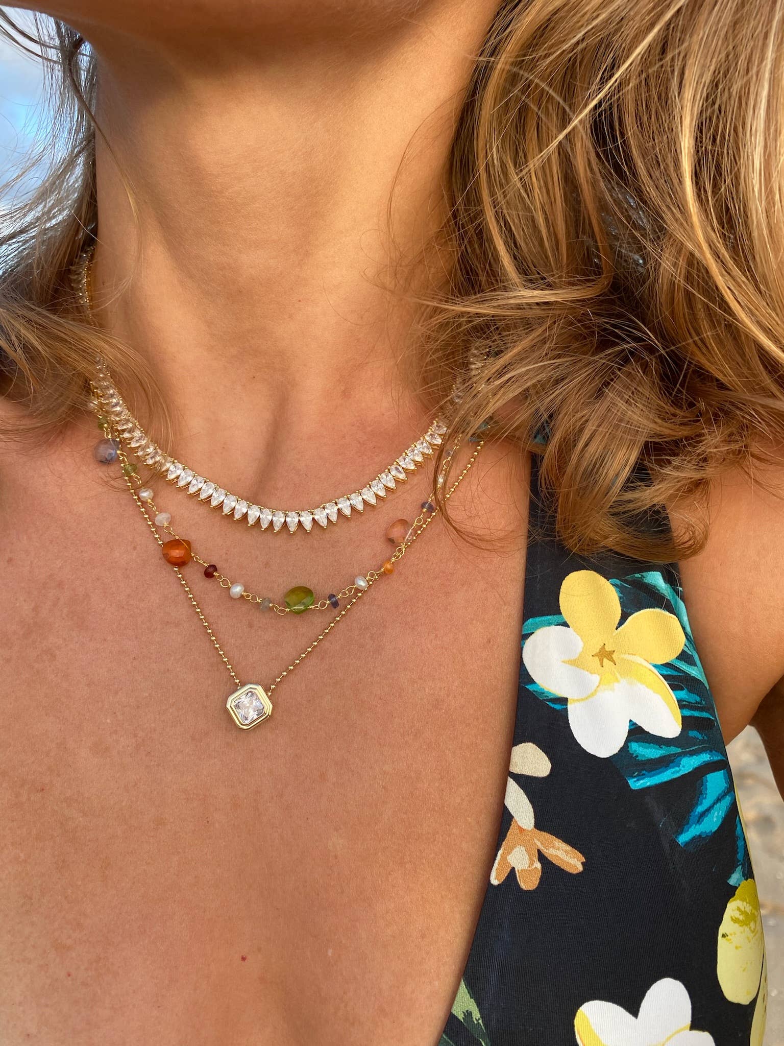 GUM DROP NECKLACE- RAINBOW + SHORT