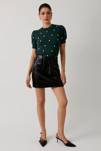 Polka Dot Embroidered Sweater