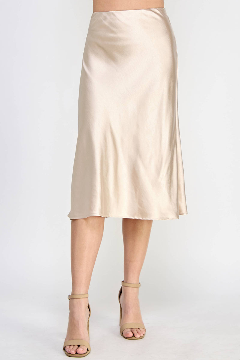 SATIN MIDI SKIRT