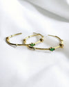 Emmie Colorful Rhinestone Hoops Earrings Gold Filled