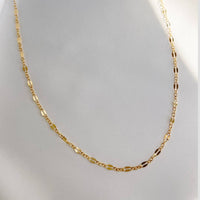 Kamryn Dapped Sequin Layering Chain Necklace Gold Filled 18"