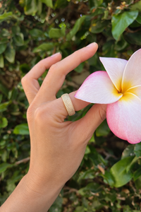 MINI BILLIONAIRE RING- 14K GOLD VERMEIL CIGAR BAND RING