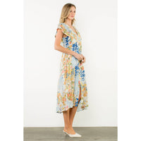 Flutter Sleeve Floral Maxi Dress