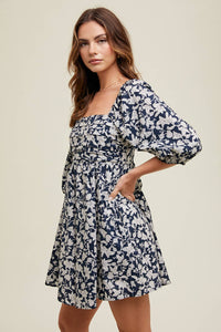 Floral Ruched Mini Dress