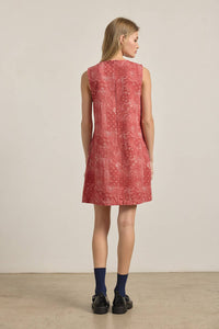 Washed Bandana Print Sleeveless Shift Dress