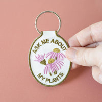 Plant Embroidered Keychain