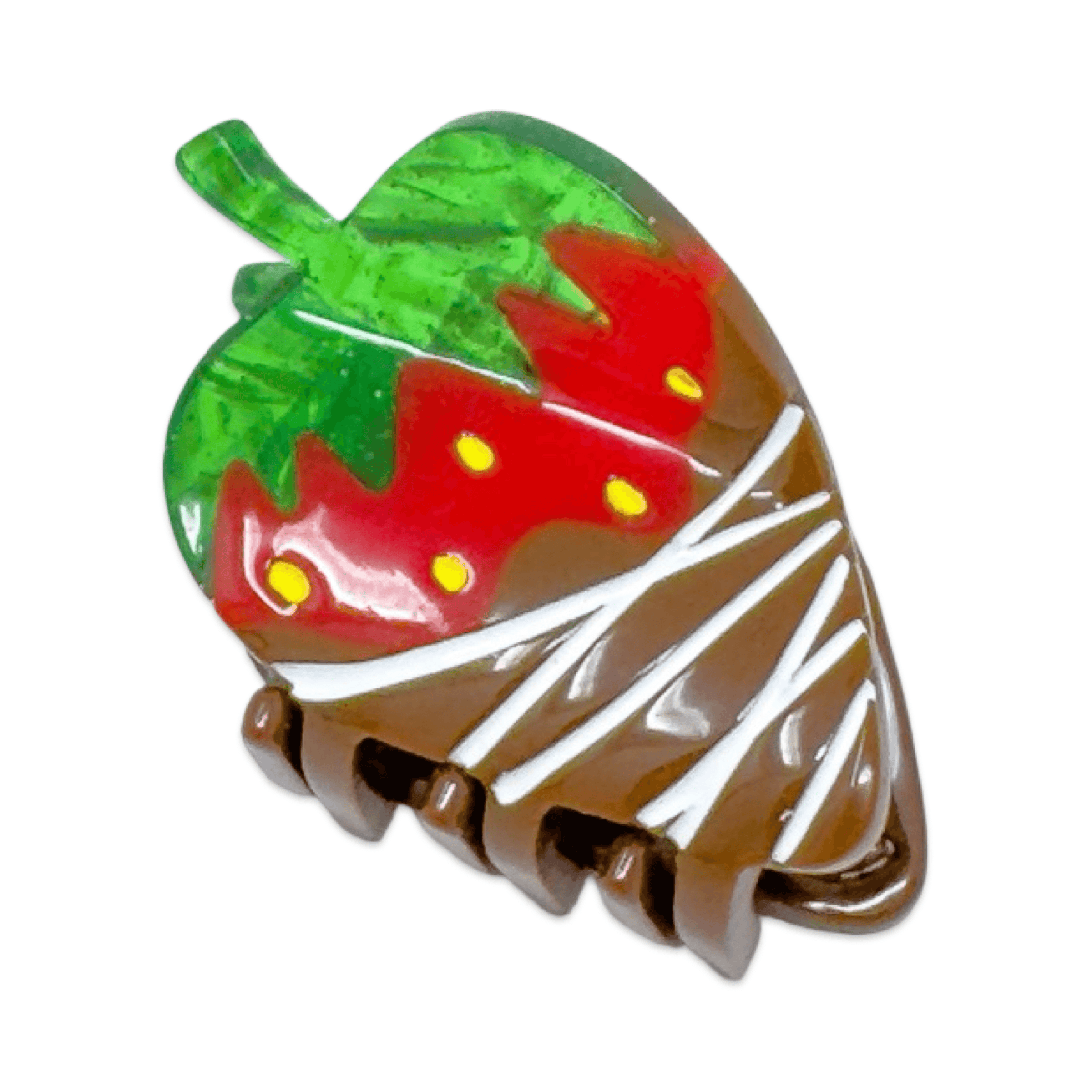 Midi Chocolate Covered Strawberry Hair Claw Clip
