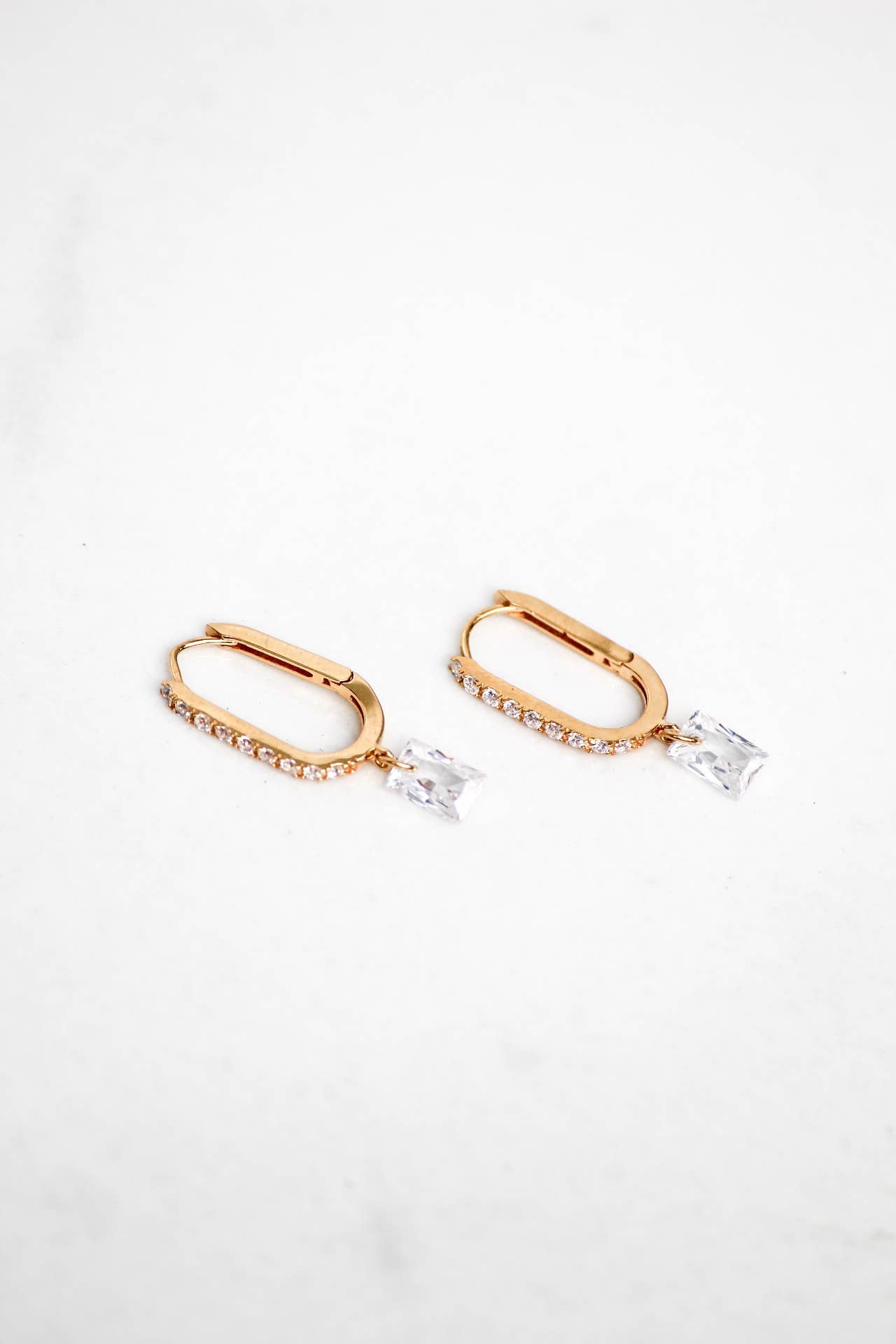 Bon Bon Rectangle Huggies - 14K Gold Vermeil