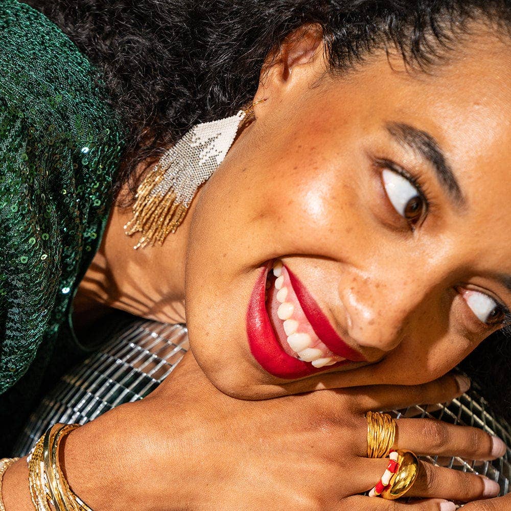 Claire Ombre Beaded Fringe Earrings