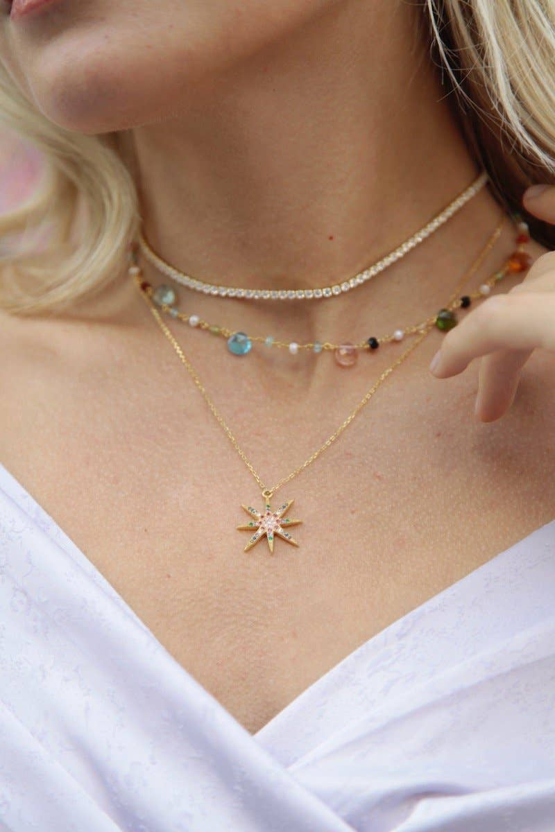 GUM DROP NECKLACE- RAINBOW + SHORT