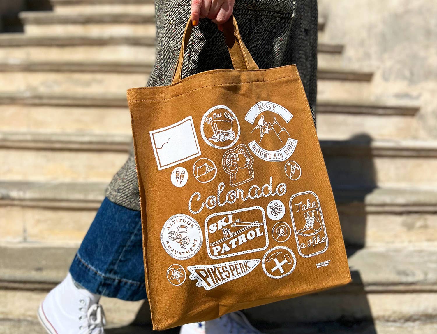 Colorado Shopper Tote - Cotton Canvas Grocery Bag, USA Made