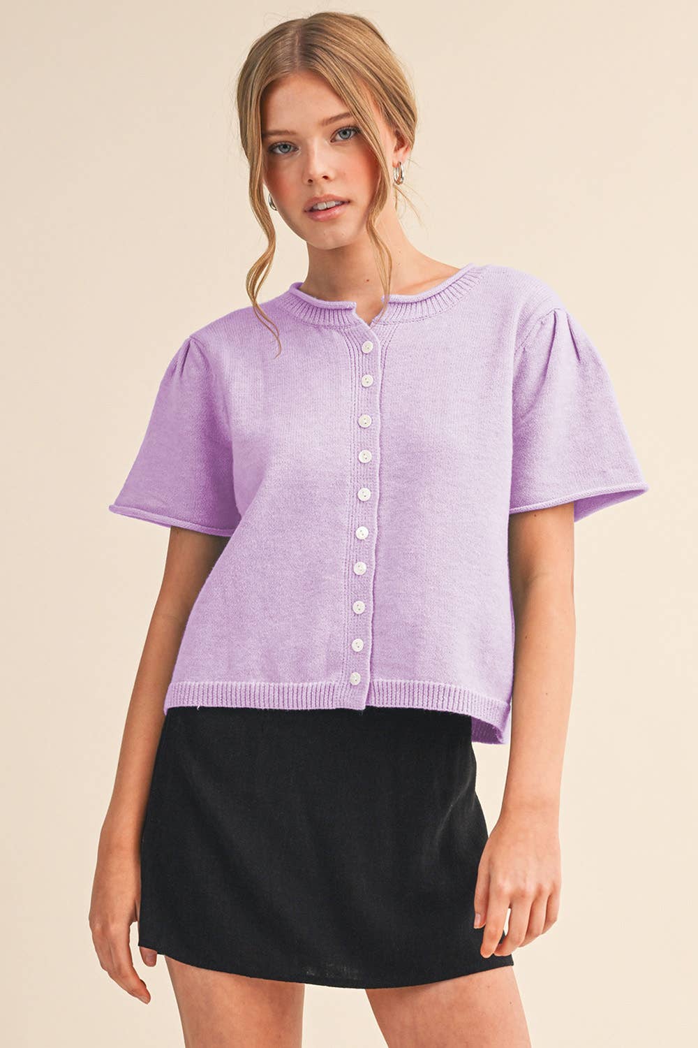 Short Sleeve Sweater Cardigan