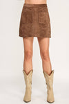 FRONT POCKET SUEDE MINI SKIRT