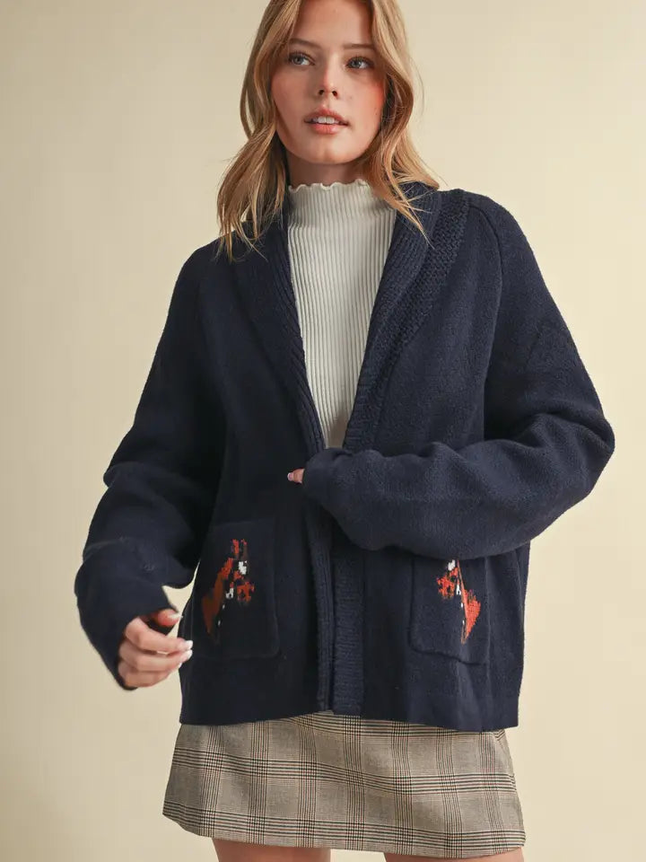 Horse Knit Sweater Cardigan