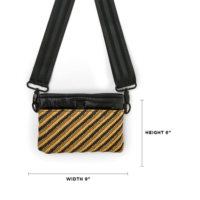 Diagonal Stripe Rafia Bum Bag