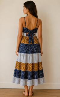 THML Thin Strap Patterned  Maxi Dress