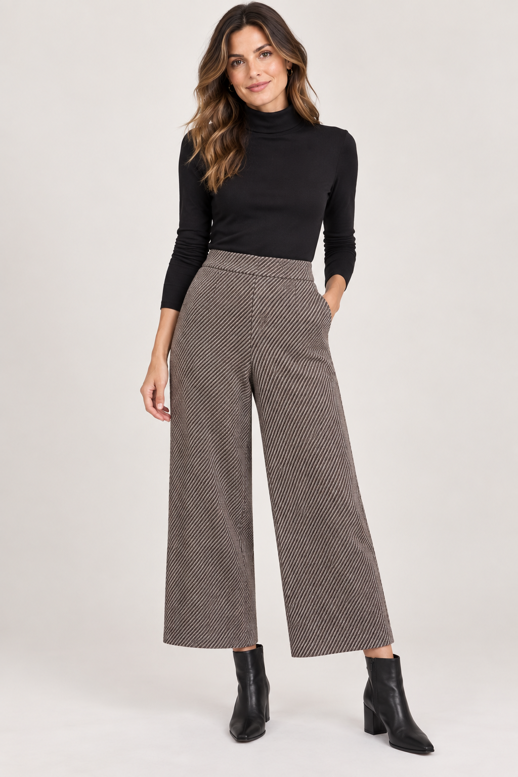 ICHI Kate Twill Wide Leg Long Pant