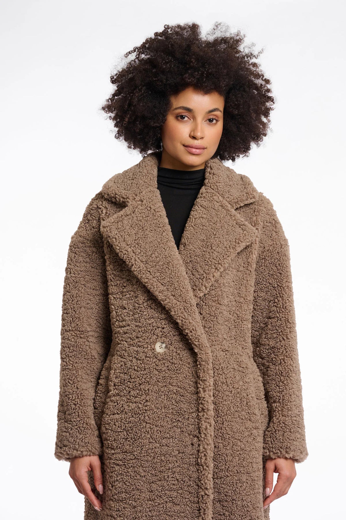 Elicia Double Breasted Teddy Coat