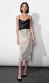 The Gianna Velvet Sequin Midi Skirt