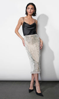 The Gianna Velvet Sequin Midi Skirt