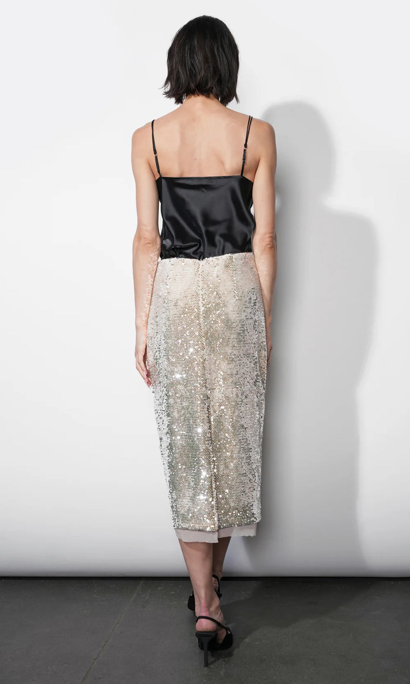 The Gianna Velvet Sequin Midi Skirt