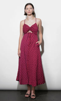 Maria Ruche Cut Out  Maxi Dress