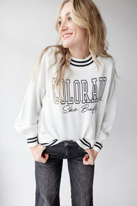 Colorado Queen Oversized Striped Crew Sweater