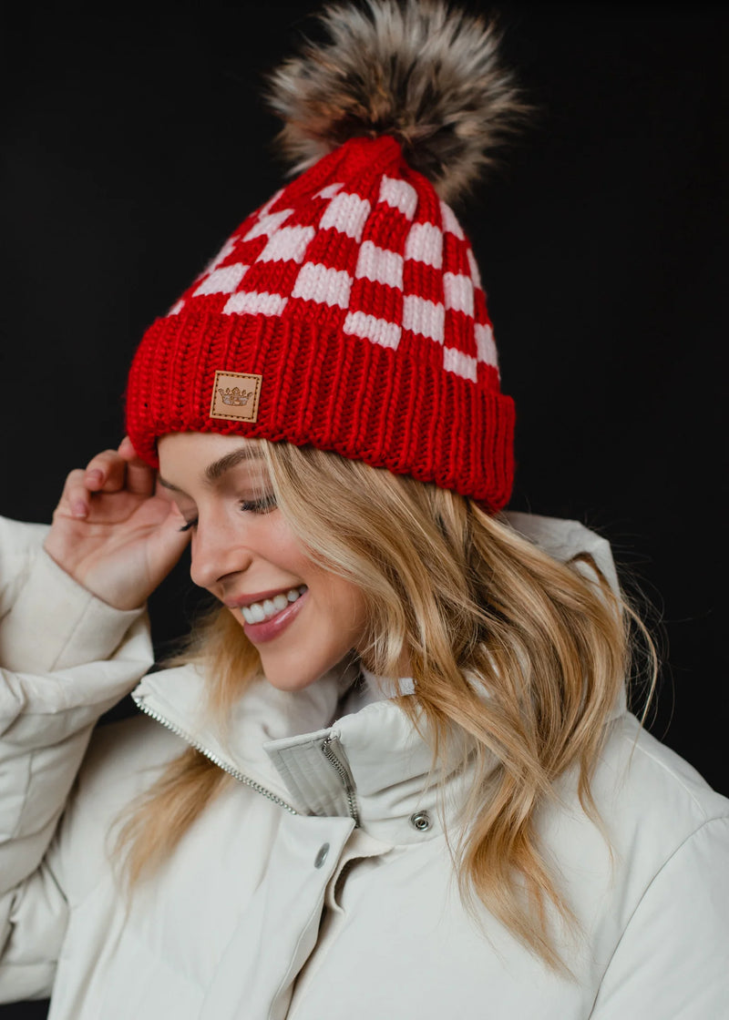 Red & Pink Checkered Hat