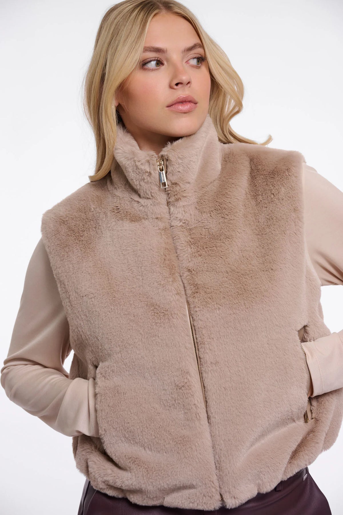 Nikki Short Faux Fur Waistcoat
