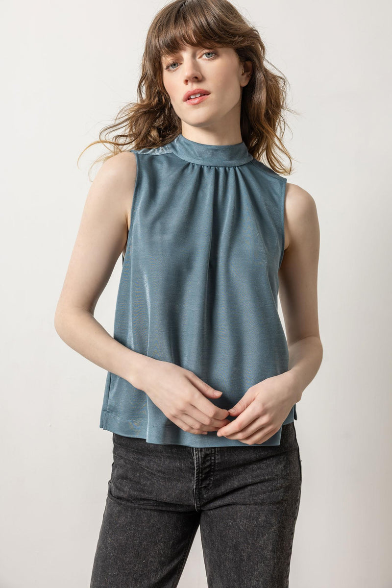 Sparkle Sleeveless Mock Neck