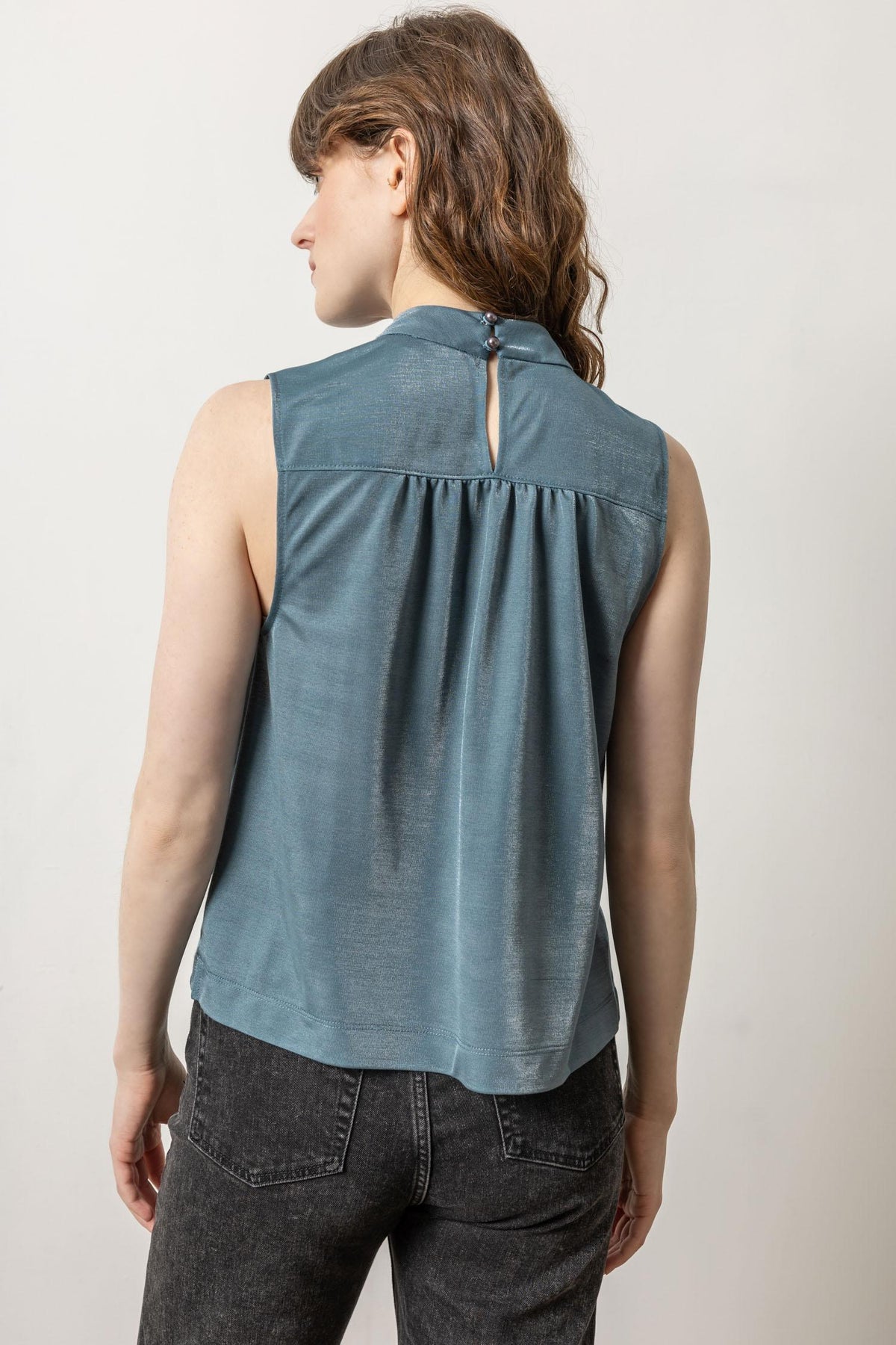 Sparkle Sleeveless Mock Neck