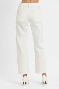 Risen Ankle Straight Jeans