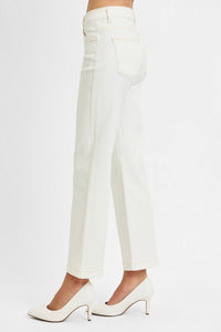 Risen Ankle Straight Jeans