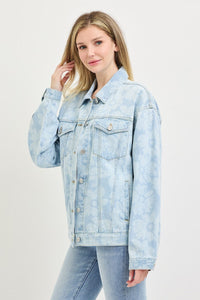 Flower Print Denim Jacket