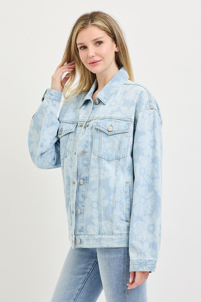 Flower Print Denim Jacket