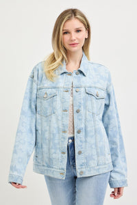 Flower Print Denim Jacket