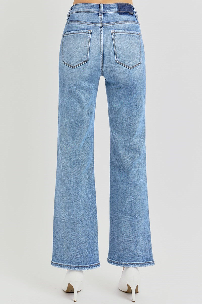 High Rise Ankle Straight Relaxed Jeans