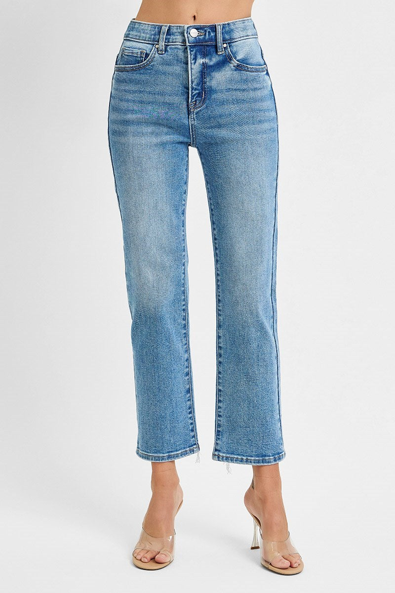 Risen High Rise Crop Straight