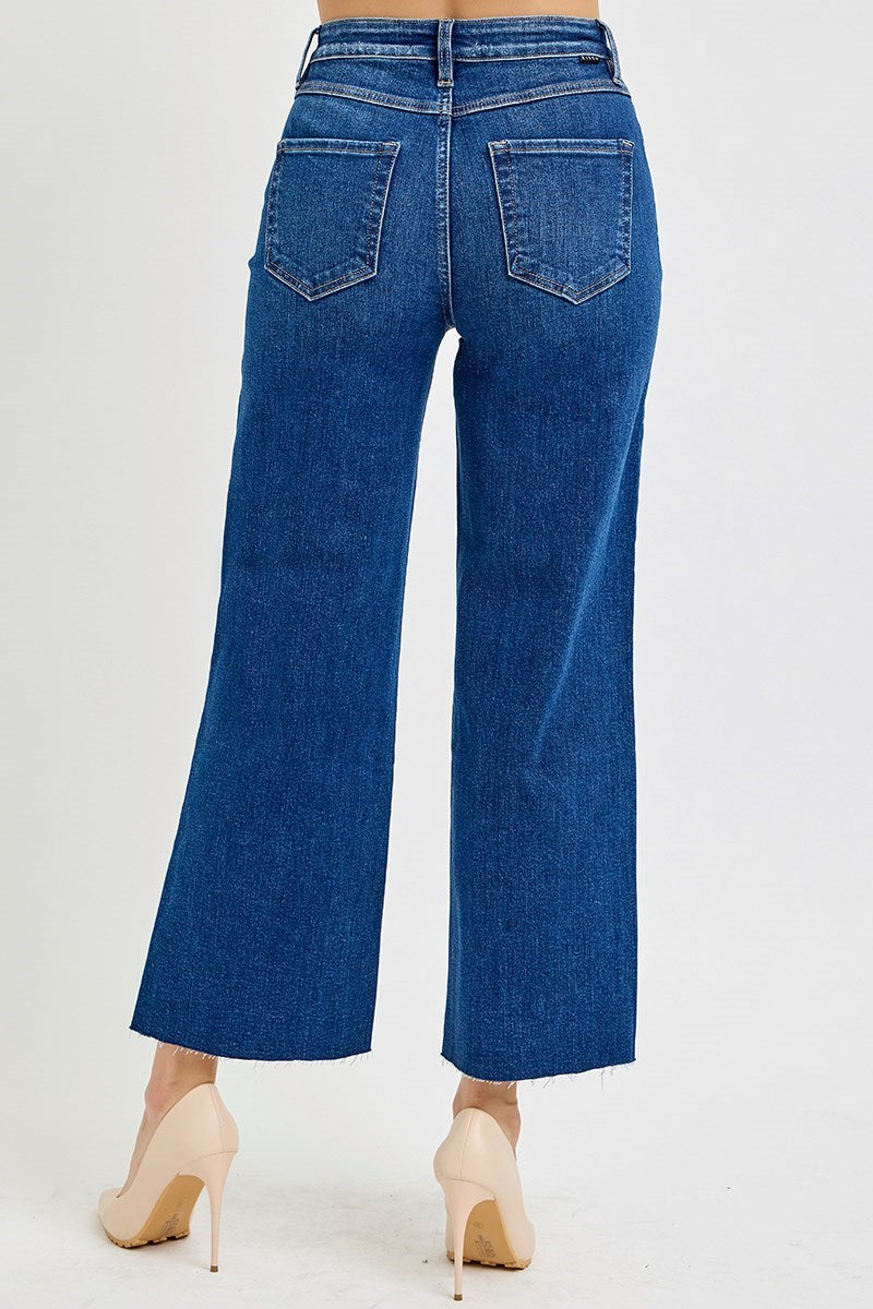 High Rise Crop Wide Leg Jeans